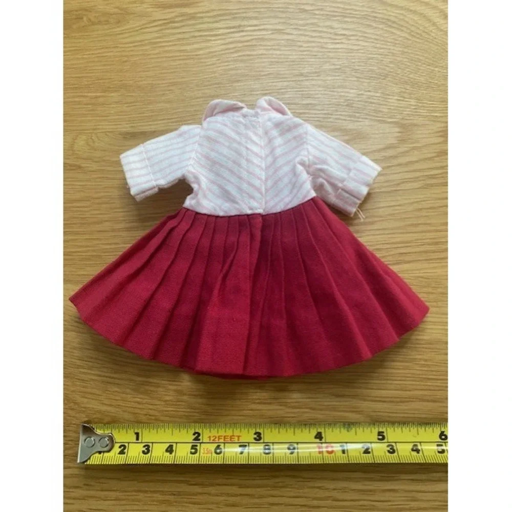 Madame Alexander Binah Doll Dress 12in Pink Red Good Striped Pleated 2004 Outfit